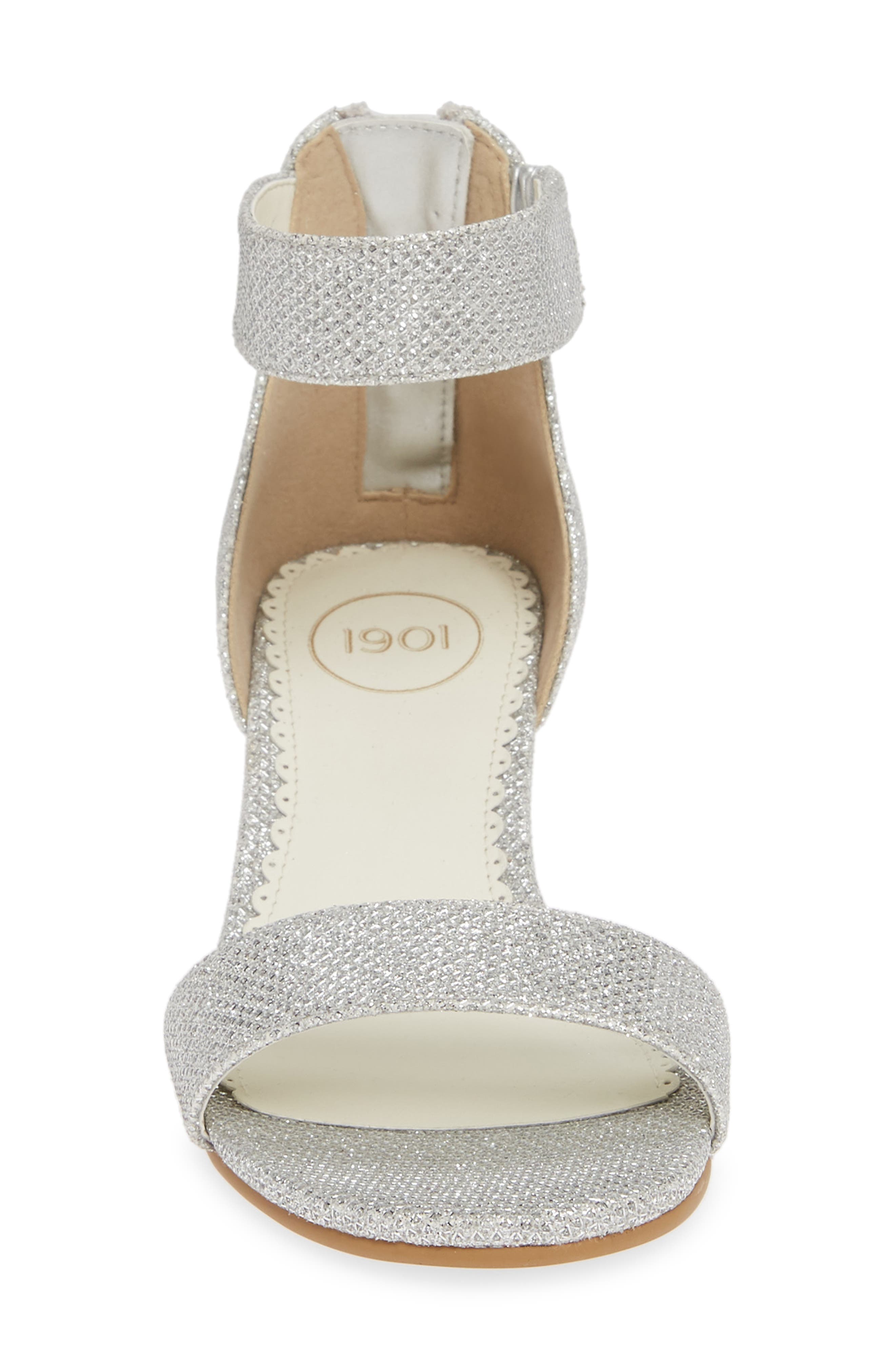 Cora Glitter Wedge Sandal, Alternate, color, SILVER SHIMMER FAUX LEATHER