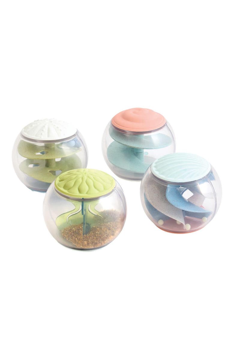 Kaplan Early Learning Company Rattle and Roll Sensory Ball - Set of 4, Main, color, Clear