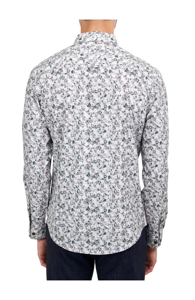 Brooklyn Brigade Slim Fit Floral Recycled 4-Way Stretch Performance Long Sleeve Shirt, Alternate, color, Green
