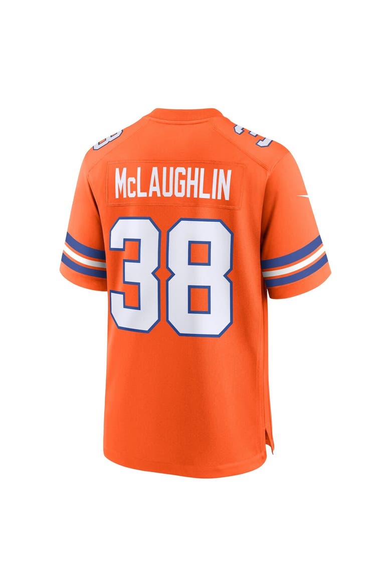 Men's Nike Jaleel McLaughlin Orange Denver Broncos Mile High Collection 1977 Throwback Player Game Jersey, Alternate, color, Orange
