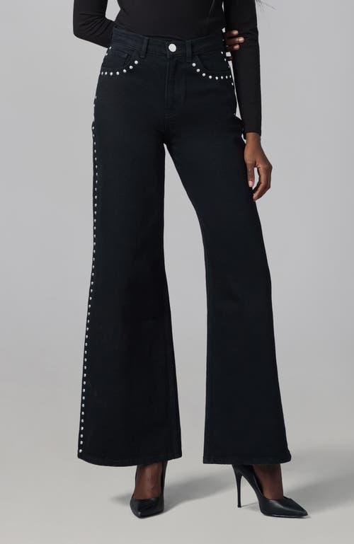 Lola Jeans Milan Ultra High Rise Wide Leg Jeans In Black