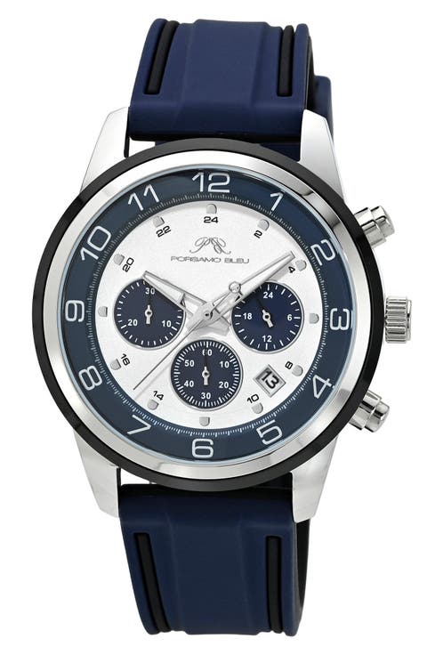 Arthur Chronograph Leather of Silicone Strap Watch, 44mm