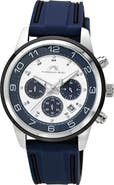 PORSAMO BLEU Arthur Chronograph Leather of Silicone Strap Watch, 44mm
