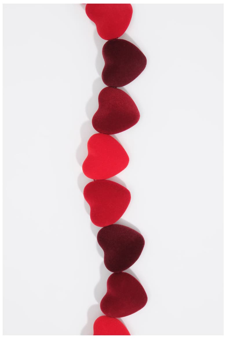 Flocked Heart Resin Necklace, Alternate, color, RED