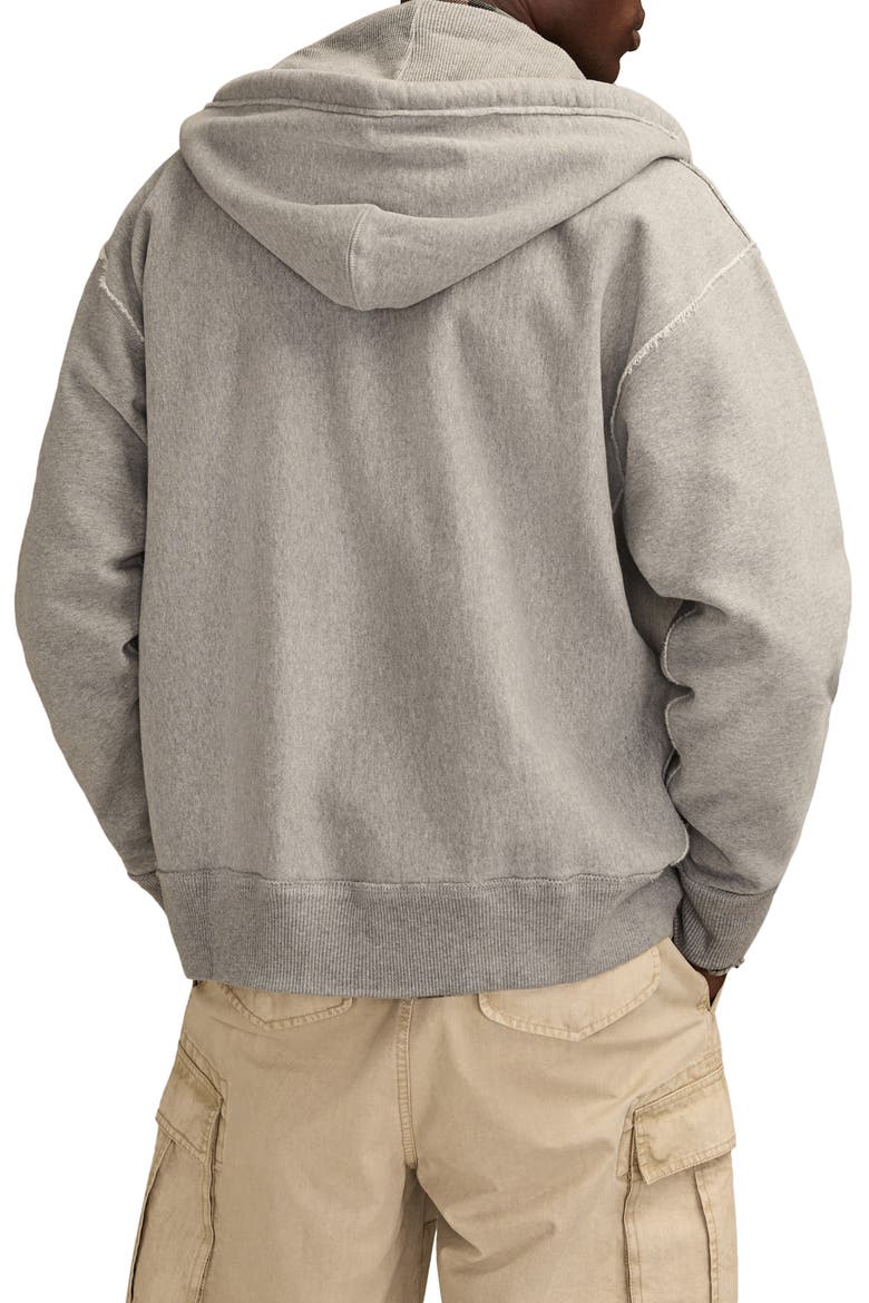 Logo Appliqué Cotton French Terry Zip Hoodie, Alternate, color, HEATHER GREY