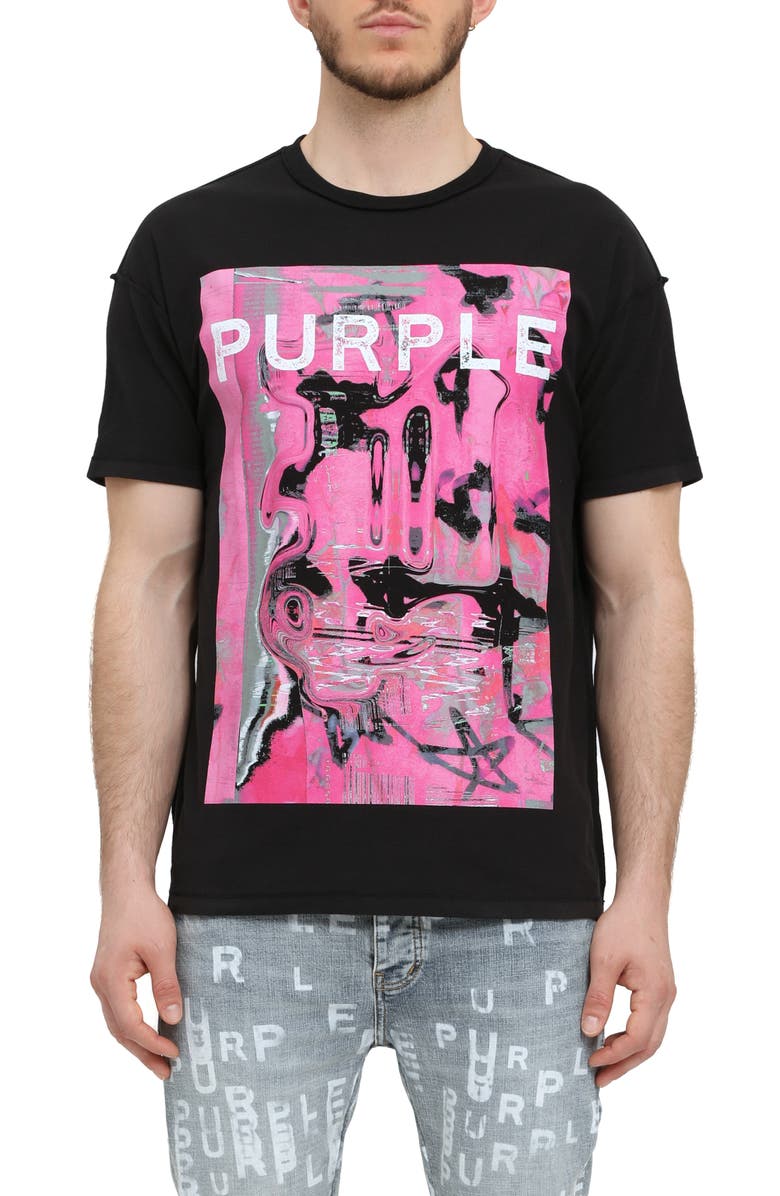 PURPLE BRAND Textured Inside Out Graphic T-Shirt, Main, color, Black