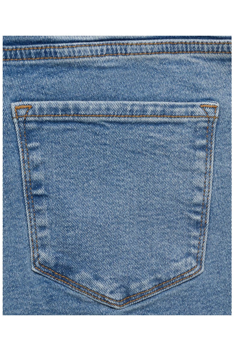 Over the Bump Raw Hem Crop Flare Maternity Jeans, Alternate, color, MEDIUM BLUE