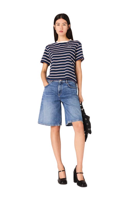 Maje Striped T-shirt In Blue