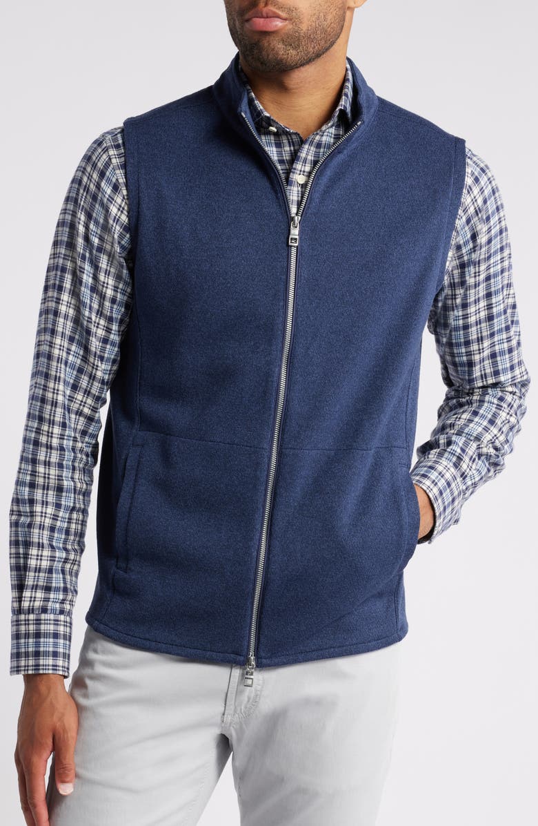Peter Millar Crown Front Zip Vest, Alternate, color, Navy