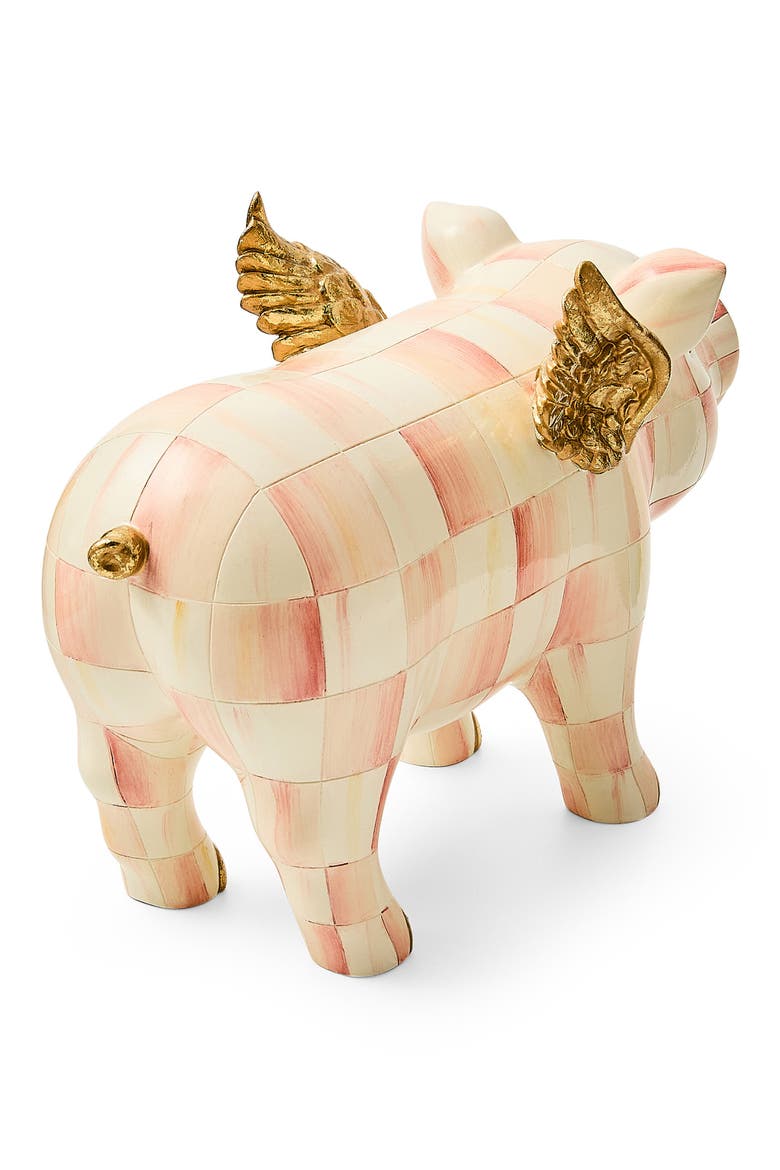 Rosy Check Flying Pig Figurine, Alternate, color, ROSY
