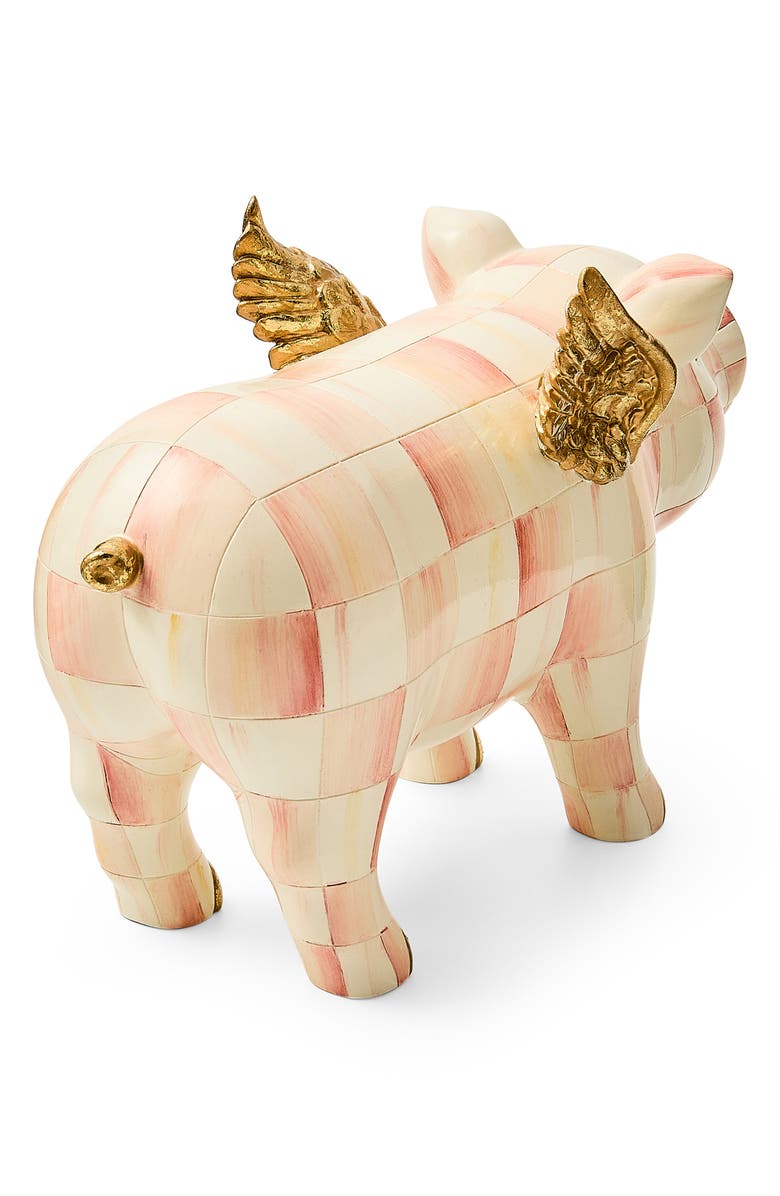 MACKENZIE CHILDS Rosy Check Flying Pig Figurine, Alternate, color, Rosy