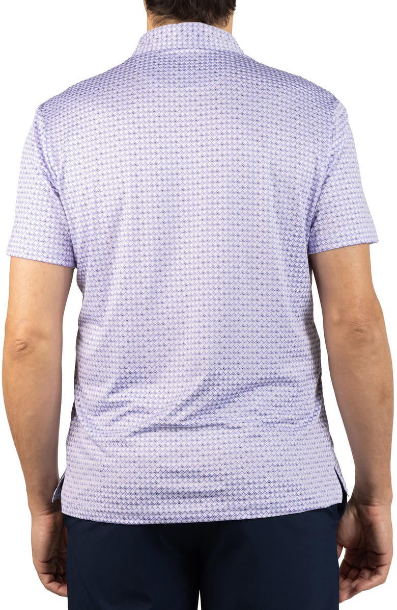 TailorByrd Nested Diamond Print Performance Polo, Alternate, color, Purple