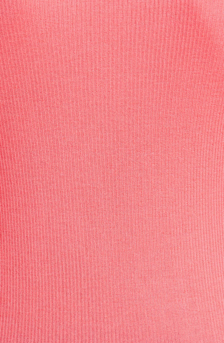 St. John Collection Fine Gauge Rib Wool & Silk Sweater, Alternate, color, Watermelon