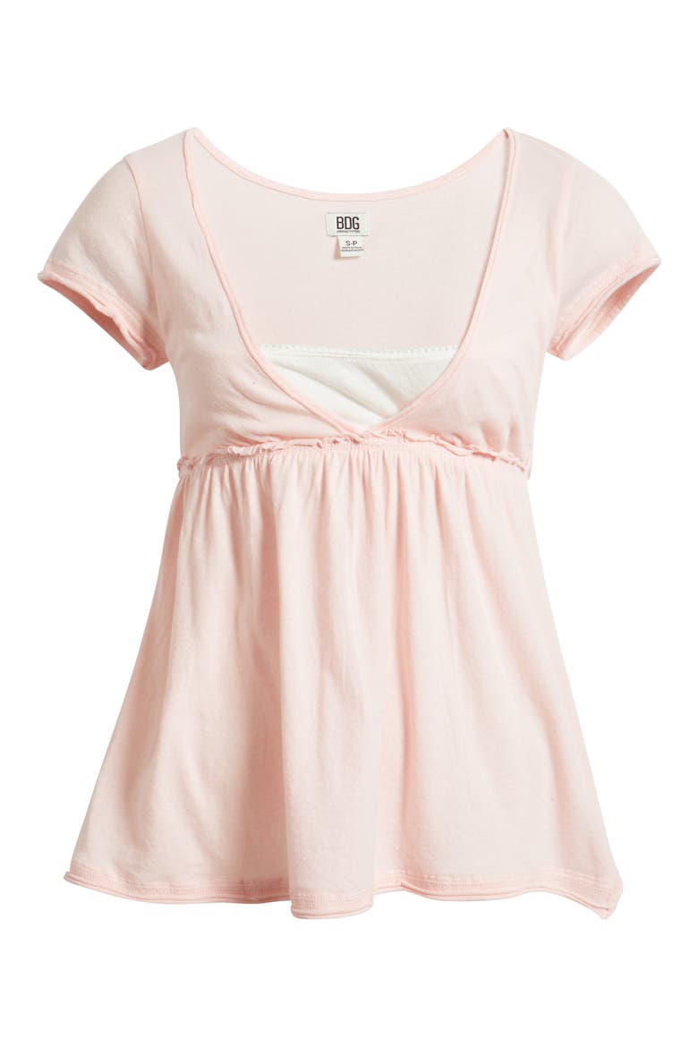 Tina Layered Cotton Babydoll Top, Alternate, color, PINK