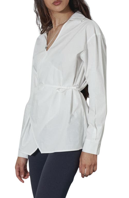 Find Me Now Mukkda Cotton Wrap Top In White