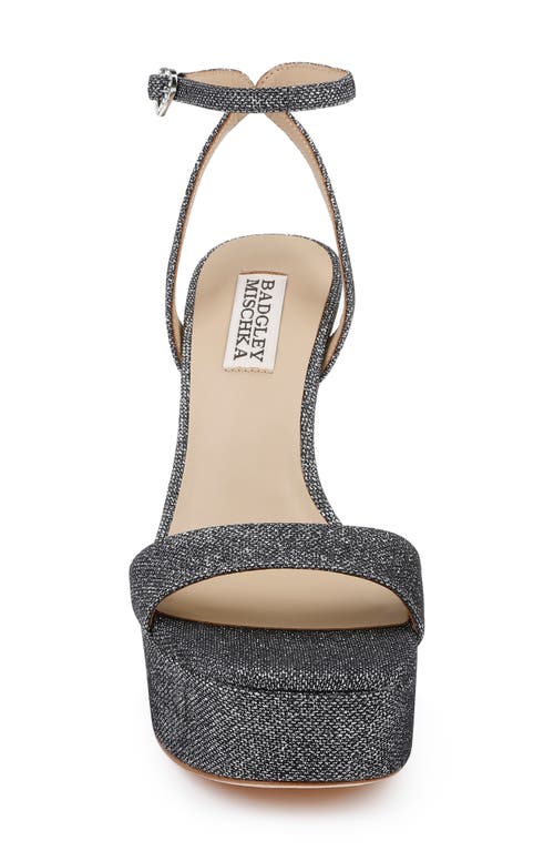 Badgley Mischka Collection Caia Ankle Strap Platform Sandal In Gray