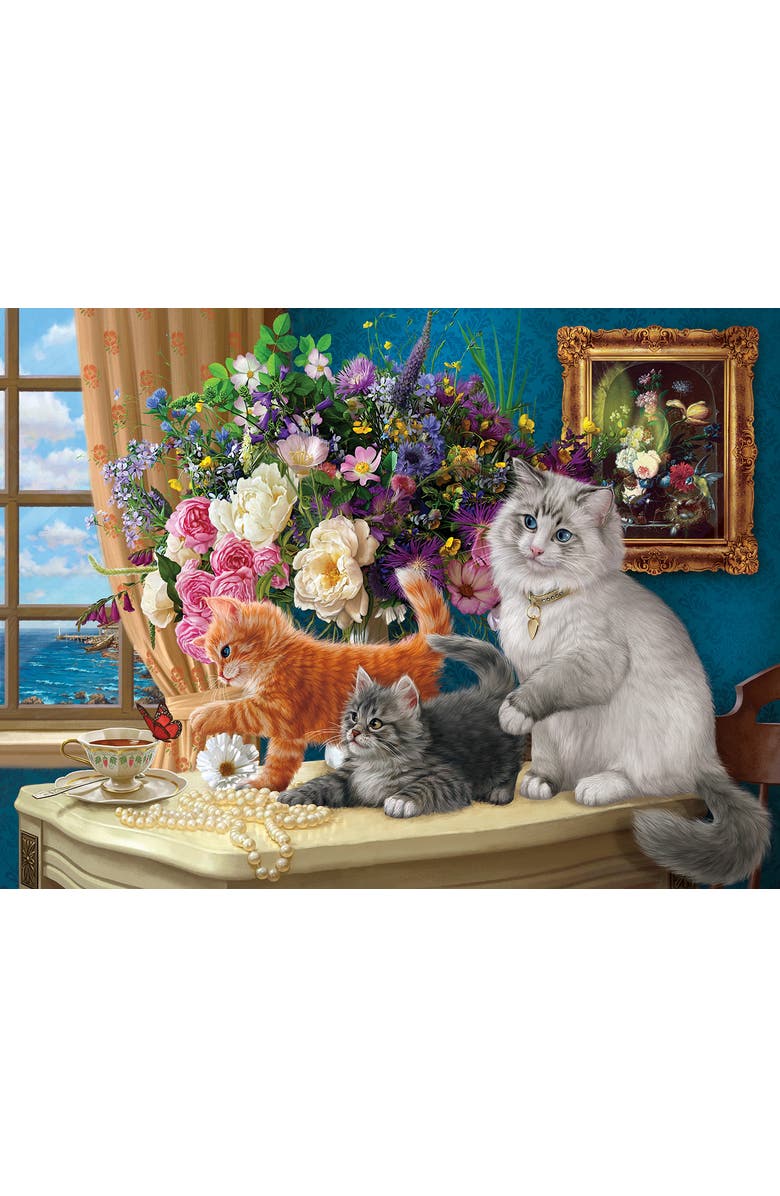Sunsout Kittens with flowers 1000 piece Jigsaw Puzzle for Adults, Alternate, color, Multicolor