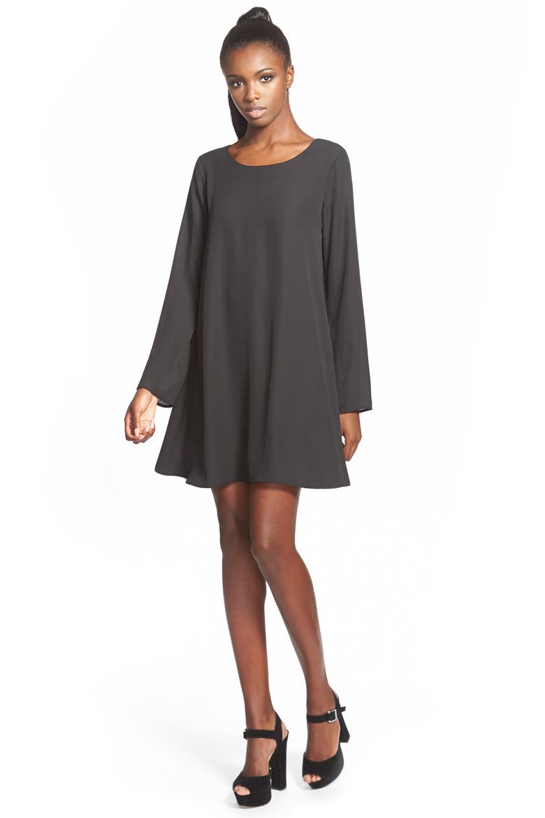 Solid Swing Dress, Main, color, BLACK