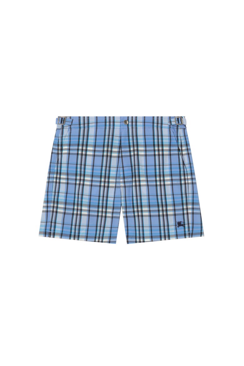 Check Seersucker Swim Shorts, Alternate, color, Cornflower blue