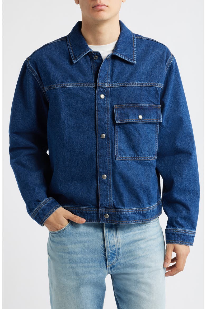 Cast Denim Jacket, Alternate, color, DARK INDIGO