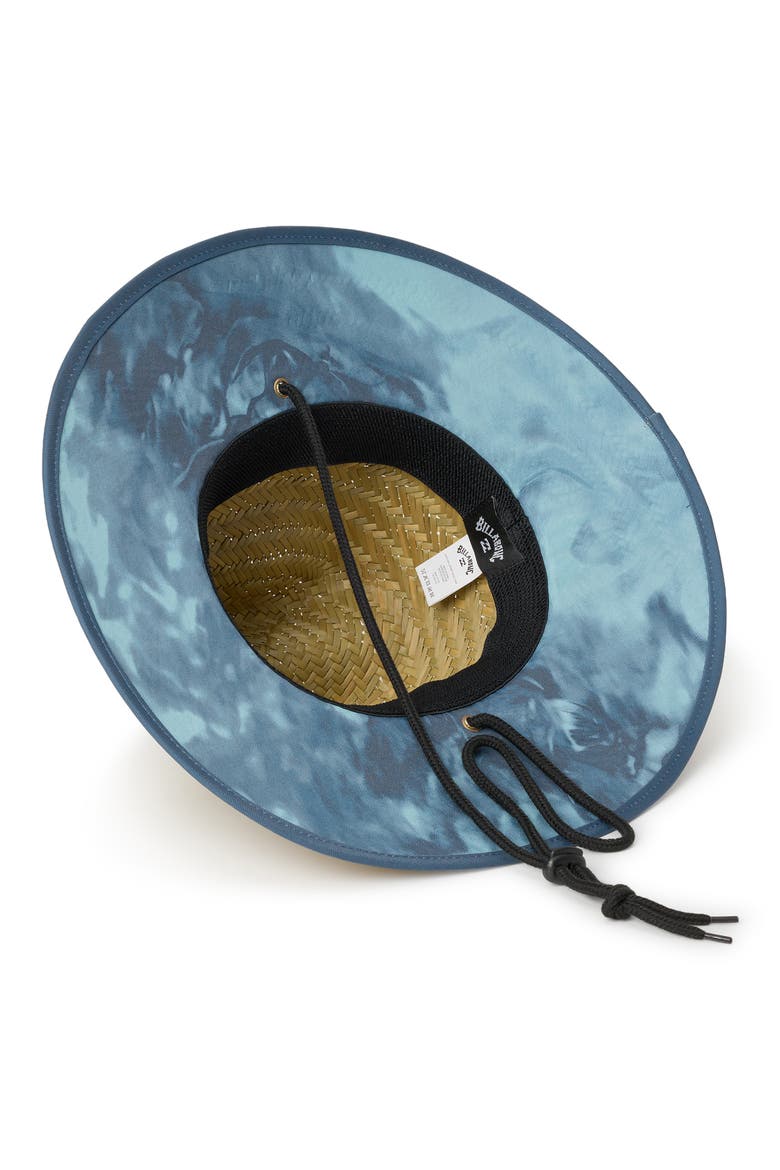 Tides Print Woven Straw Hat, Alternate, color, DARK DENIM