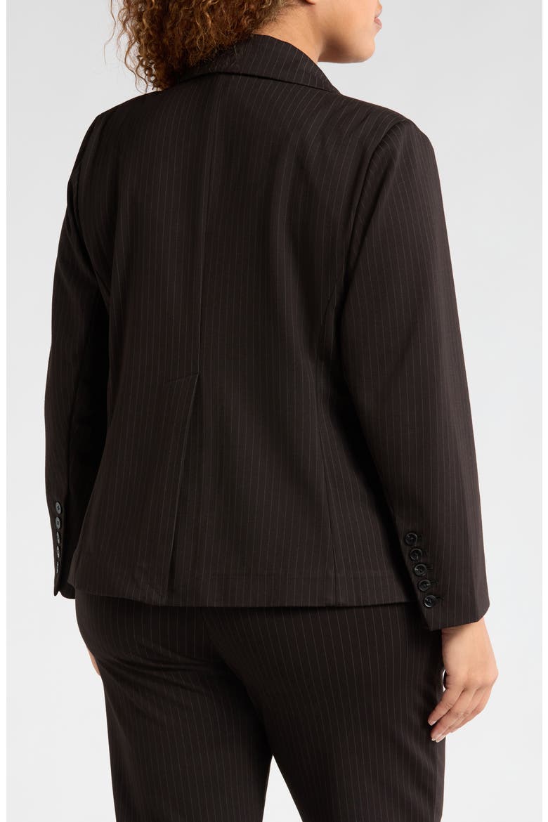 Bianca Stretch Ponte Double Breasted Blazer, Alternate, color, SLATE PINSTRIPE