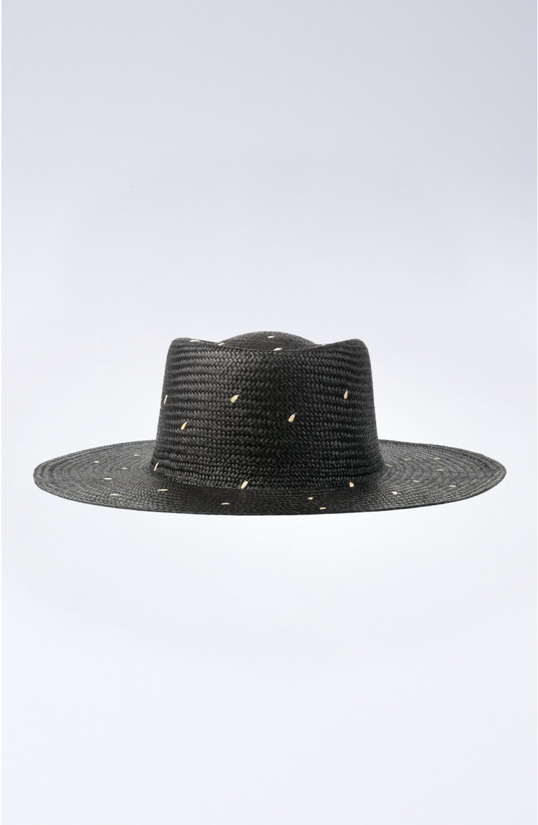 Heads Of State Hat Co. Boater Straw Hat, Main, color, Black
