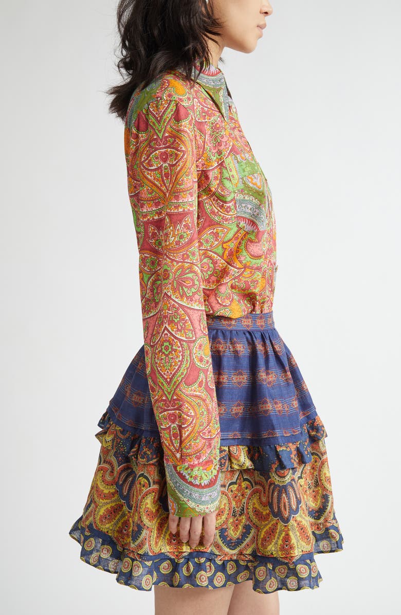 Valentino Garavani Paisley Button-Up Shirt, Alternate, color, Pink Multi