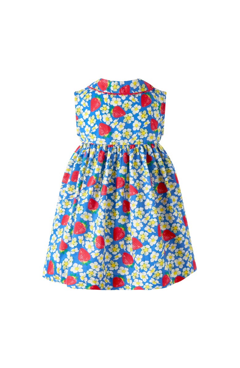 Rachel Riley Strawberry Button-Front Dress and Bloomers, Alternate, color, Blue