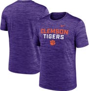 Nike Men's Nike Purple Clemson Tigers Campus Center Stack Velocity Performance T-Shirt