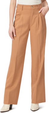 PAIGE Merano Pleated Straight Leg Pants