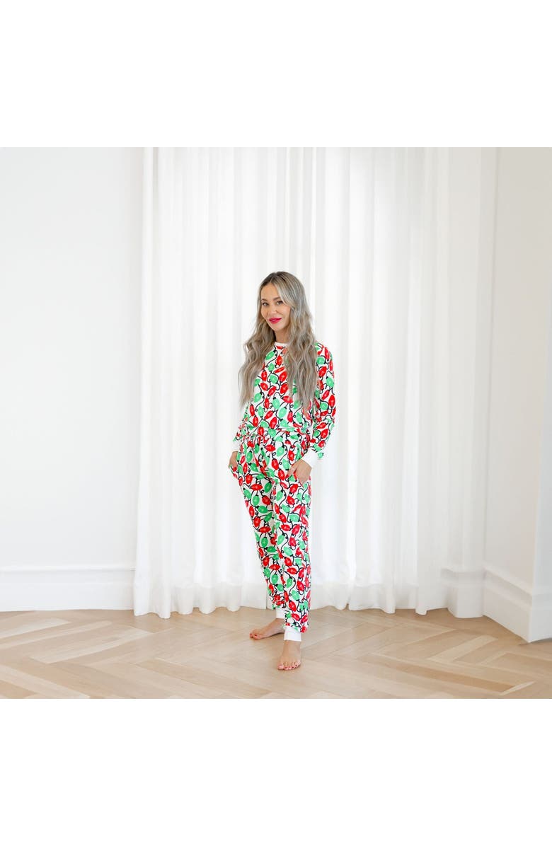 Norani Organic Adult Women's Pajamas Set - Holiday Lights, Alternate, color, Holiday Lights