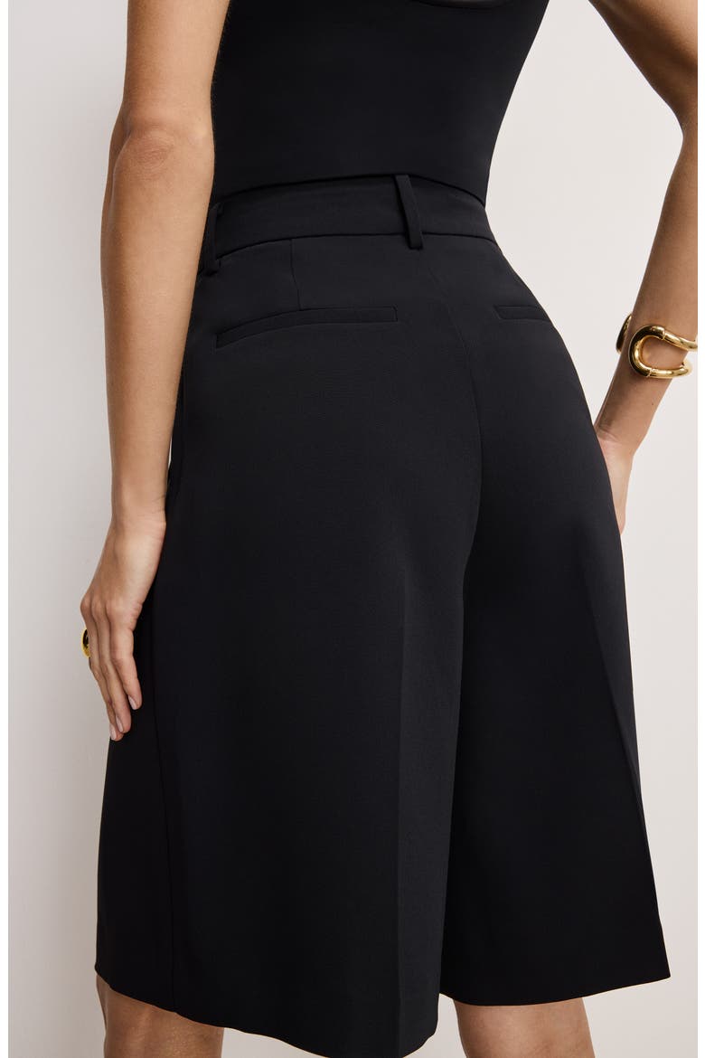 Suiting Longer Length Shorts, Alternate, color, BLACK