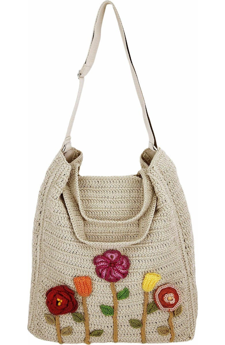 The Sak Lanie Market Tote Hand Crochet Bag, Alternate, color, Flower Ecru