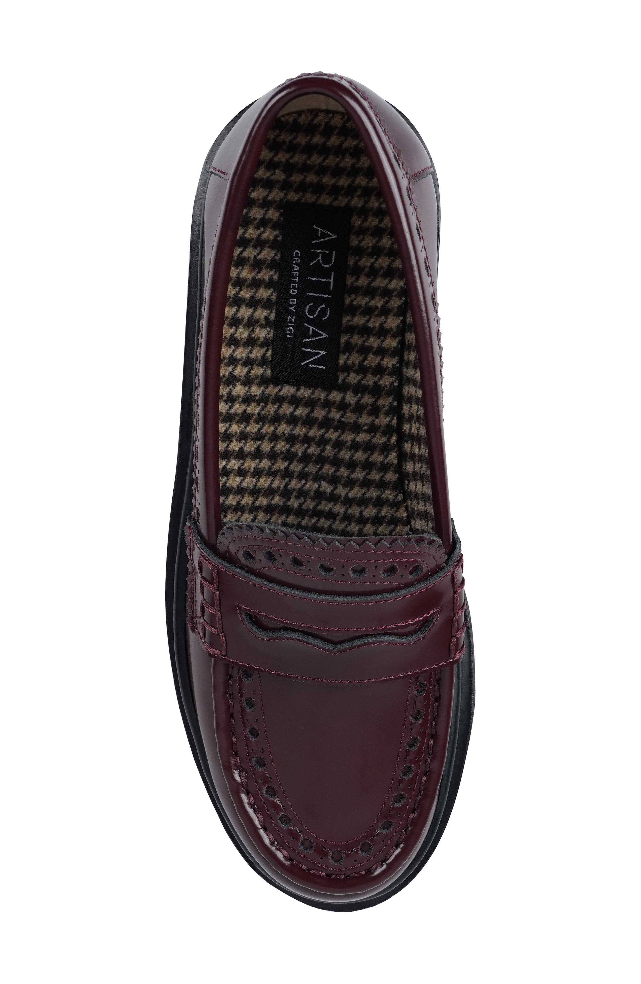 Nayomy Lug Sole Penny Loafer, Alternate, color, WINE