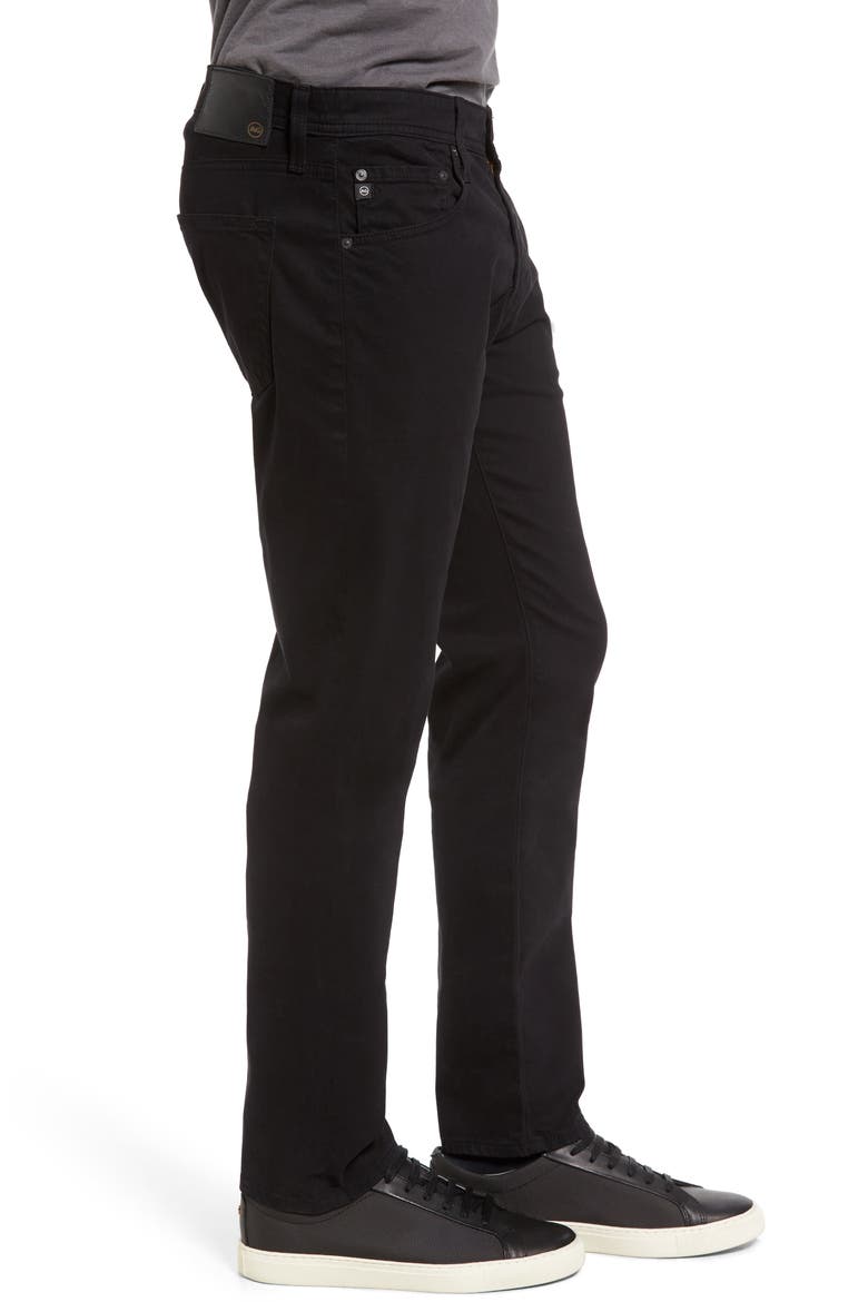 Tellis Sueded Stretch Sateen Slim Leg Pants (Nordstrom Exclusive), Alternate, color, SUPER BLACK