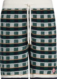 Casablanca Mosaic Check Cotton Jacquard Shorts