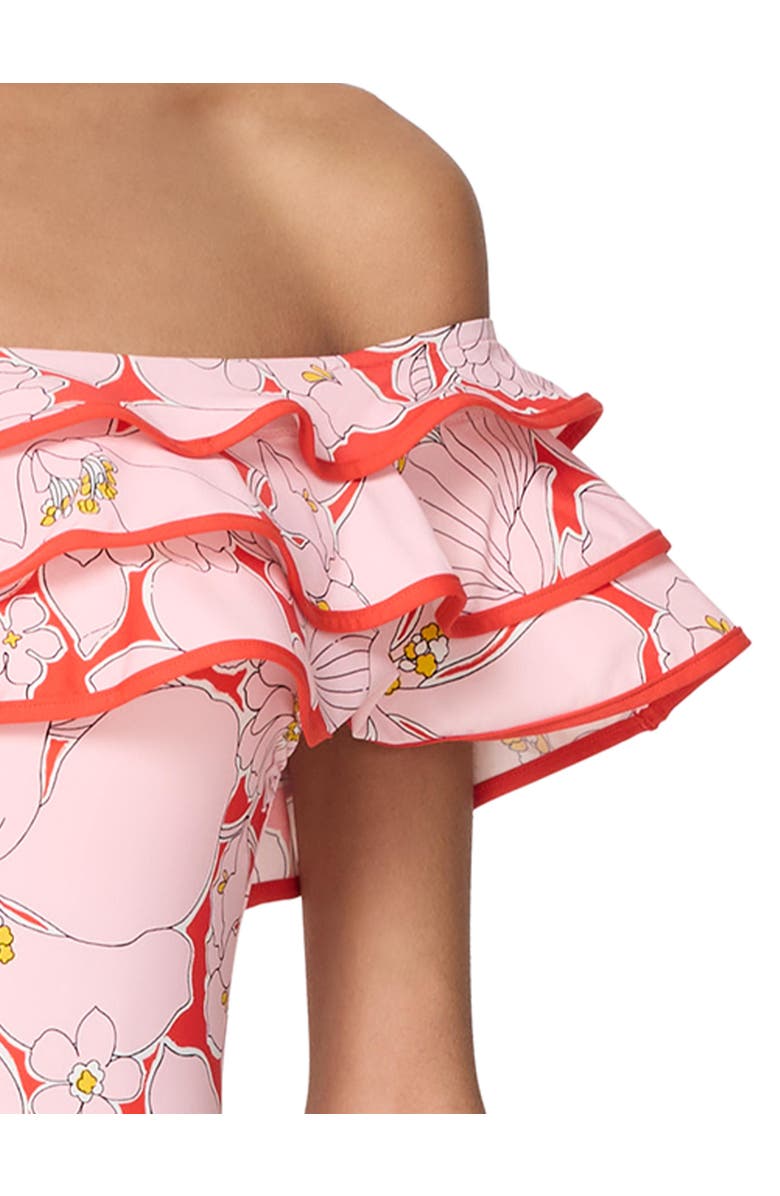 Kate Spade New York Ruffle One Piece, Alternate, color, Goji Berry