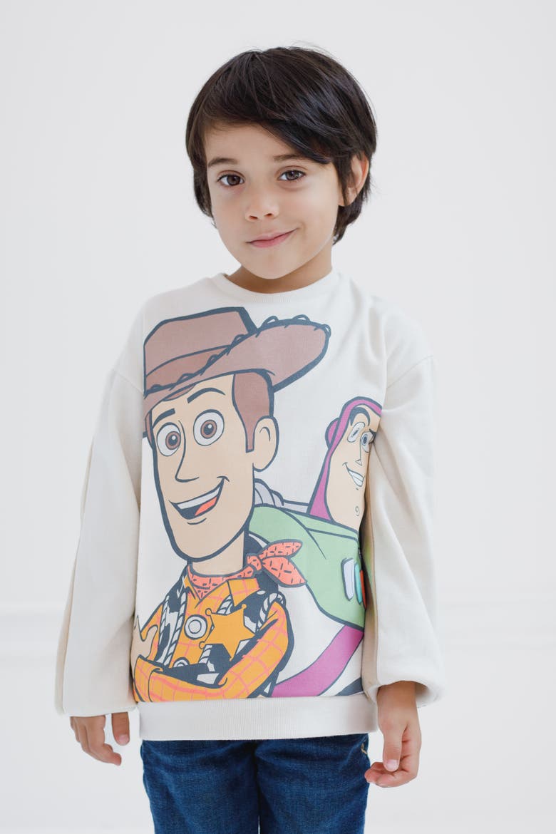 Toy Story Fleece Sweatshirt, Alternate, color, Woody Buzz Cream