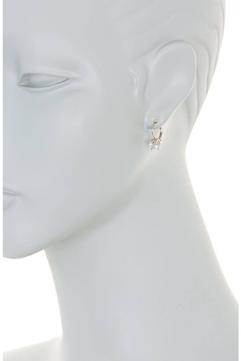 Solitaire CZ Drop Earrings, Alternate, color, CLEAR- SILVER