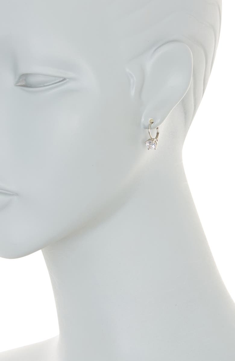 NORDSTROM RACK Solitaire CZ Drop Earrings, Alternate, color, Clear- Silver