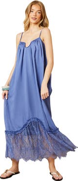 Oasis Babydoll Floaty Lace Detail Maxi Dress