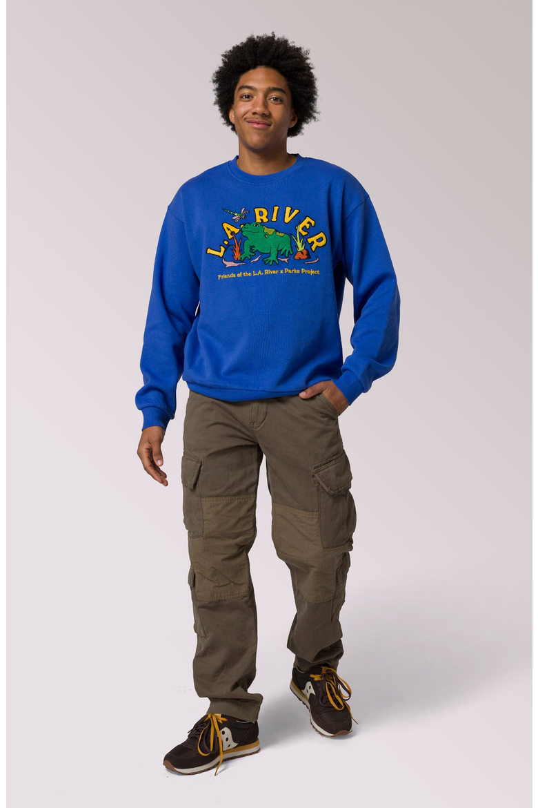 LA River Toadally Crewneck, Main, color, Pacific Blue