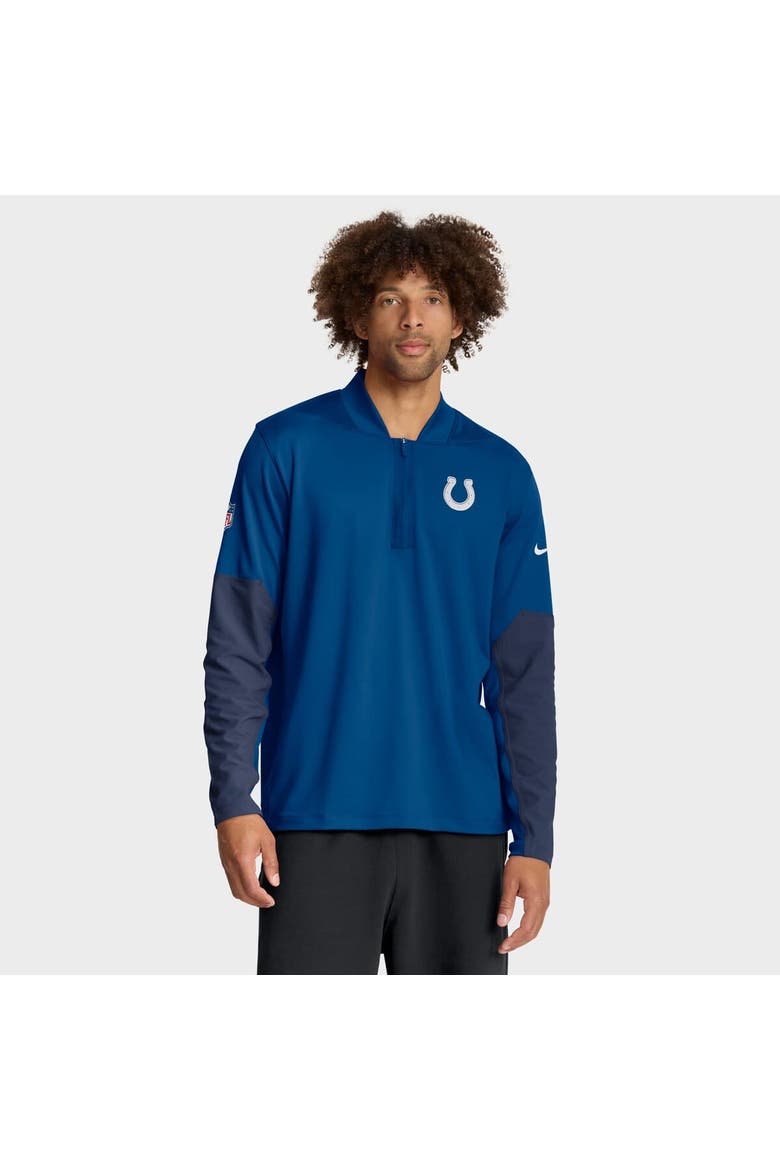 Men's Nike Royal Indianapolis Colts Sideline Dri-FIT Half-Zip Pullover, Alternate, color, Royal