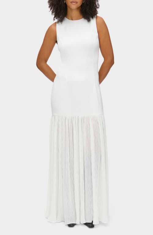 Aligne Zane Sleeveless Sheer Skirt Maxi Dress In White