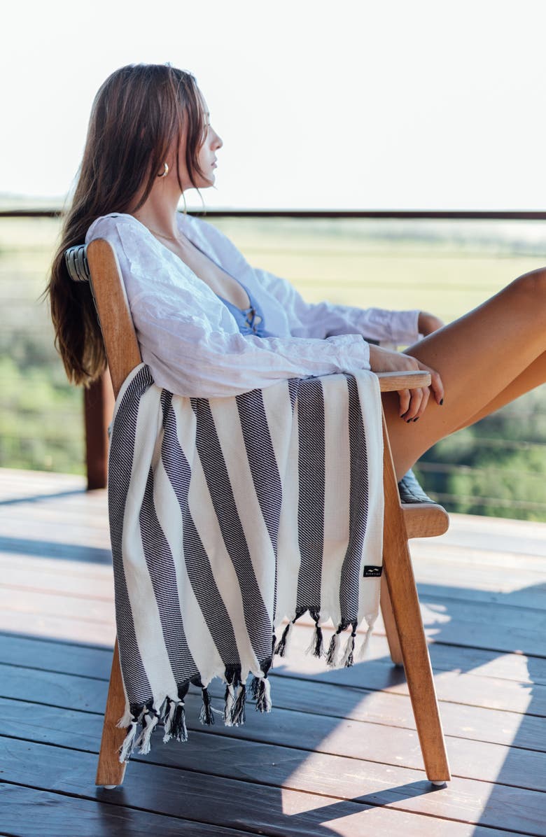 Slowtide Cabana Striped Turkish Cotton Towel, Alternate, color, 