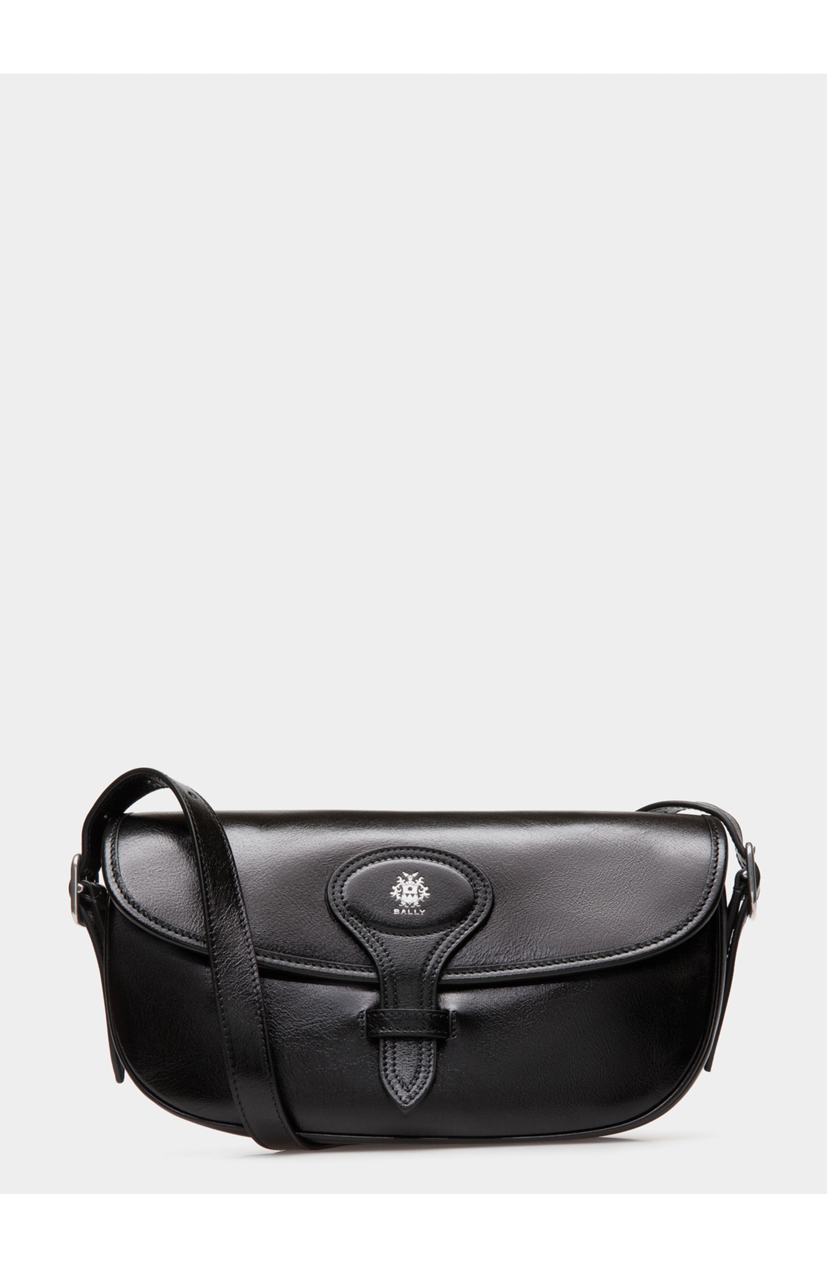 Bally Beckett Crossbody Bag in Leather, Main, color, Black+Palladio