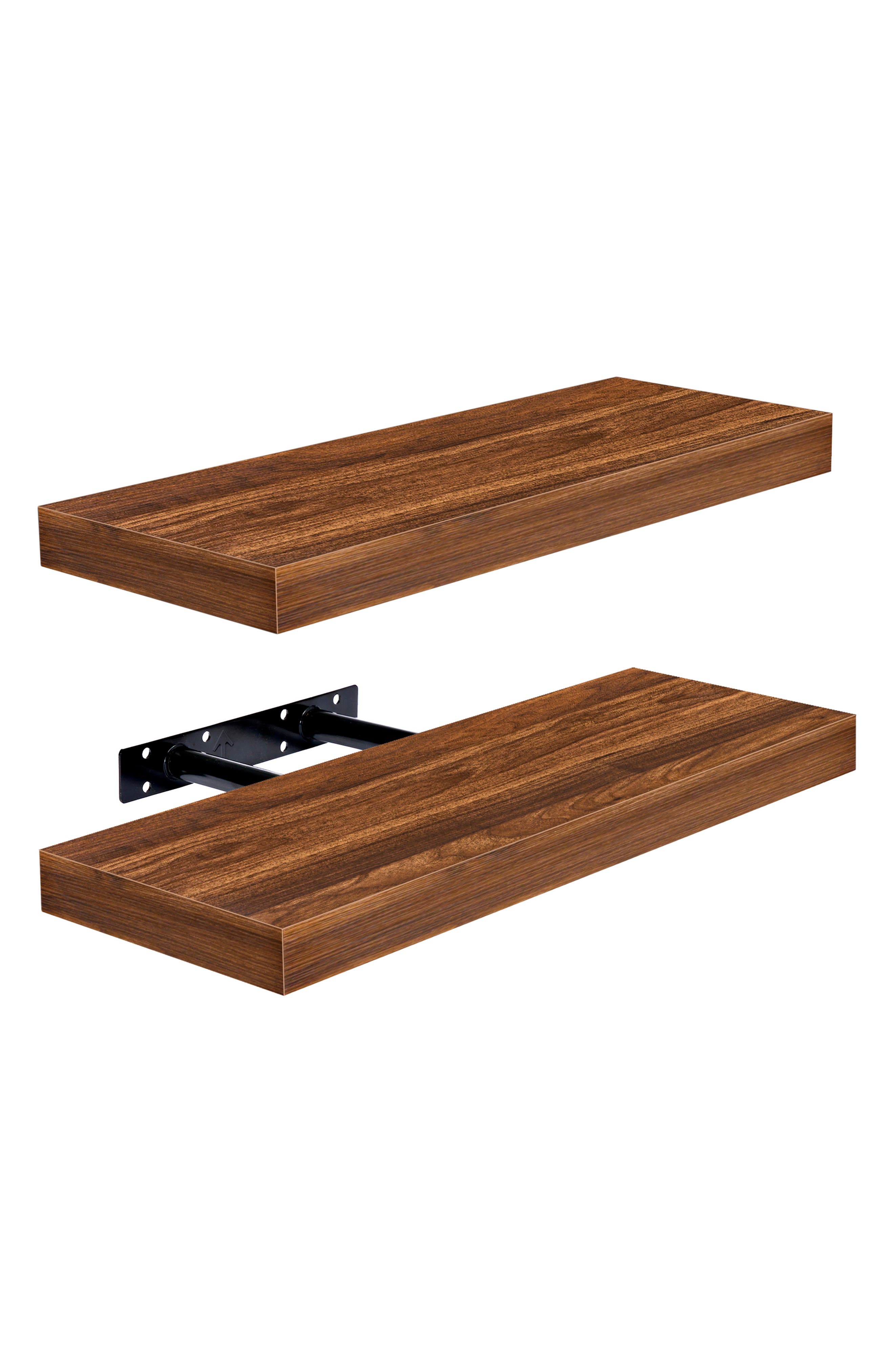 Set of 2 16-Inch Rectangular Floating Shelves