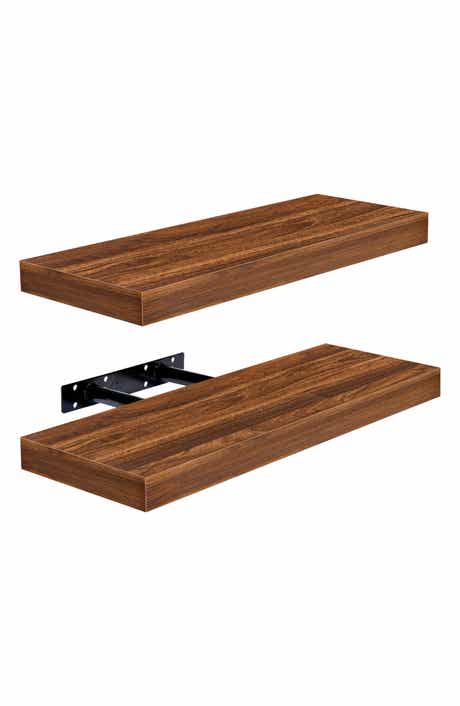 Set of 2 16-Inch Rectangular Floating Shelves