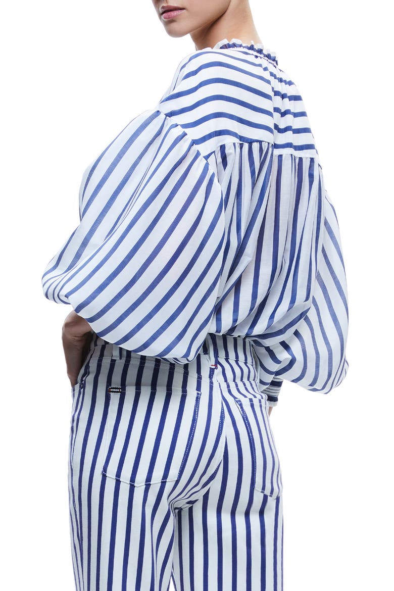 Julius Stripe Cotton & Silk Top, Alternate, color, ADMIRAL STRIPE INDIGO